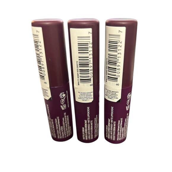 NYX Makeup Smooth Whip Matte Lip Cream NEW 3 pack lot Berry Bed Sheets Color - Picture 2 of 5